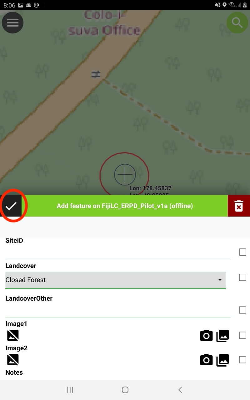 Capturing land cover class